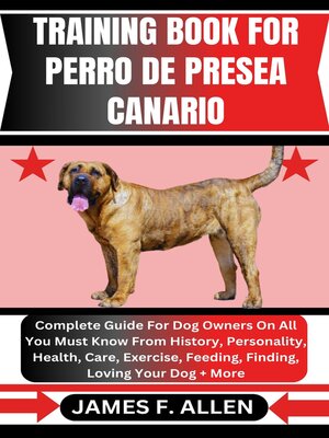 cover image of TRAINING BOOK FOR PERRO DE PRESEA CANARIO